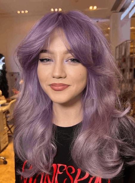 Bold Butterfly Cut with Purple Hues
